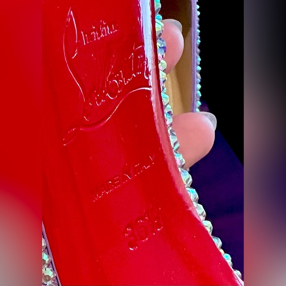 Christian Louboutin Swarovski Crystal Strass Heels Kate Lilac Light Purple 36.5 - Picture 5 of 8